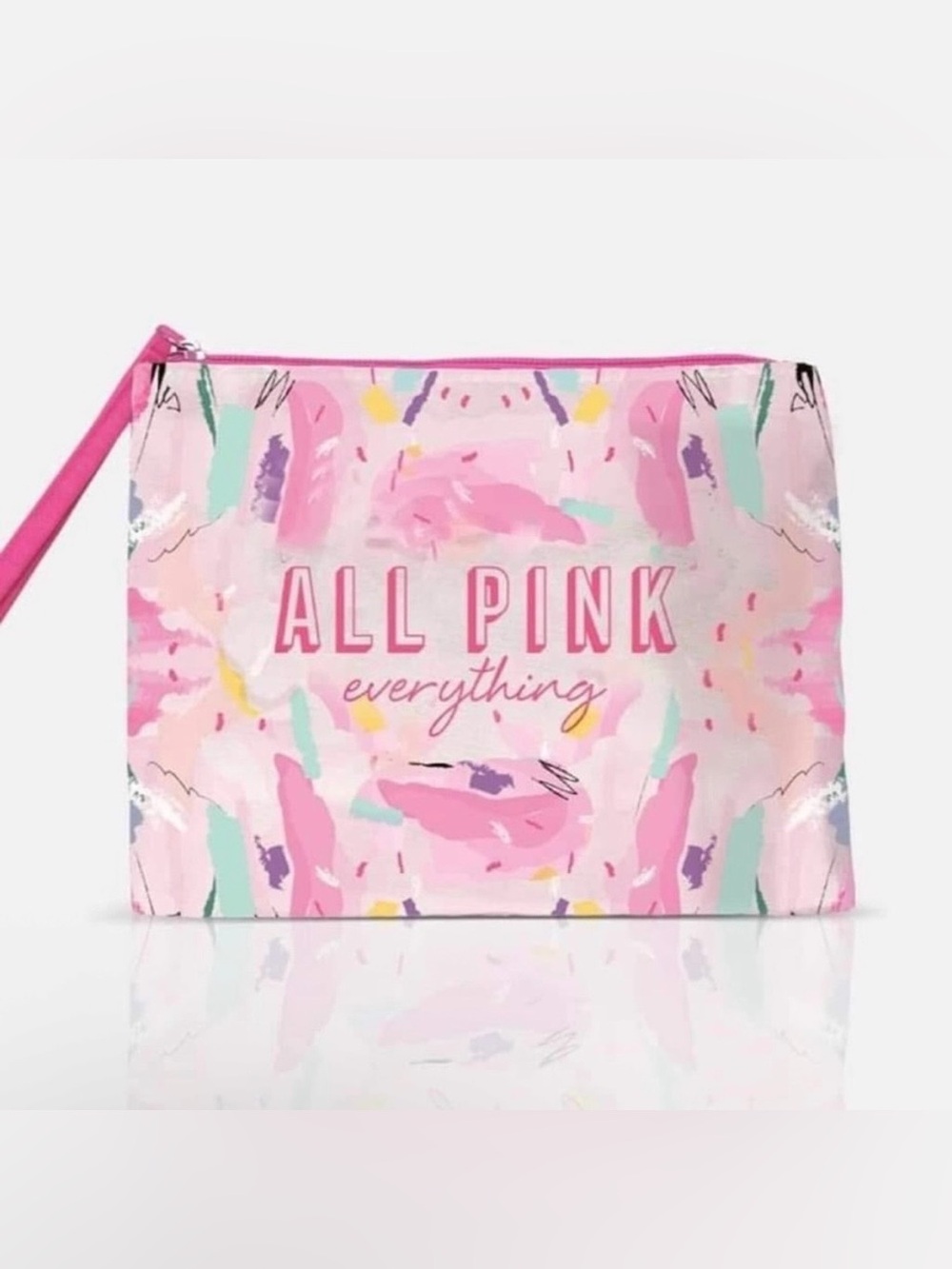 Pure Romance Flirt All Pink Everything Nylon Zip Up Makeup Cosmetics Bag